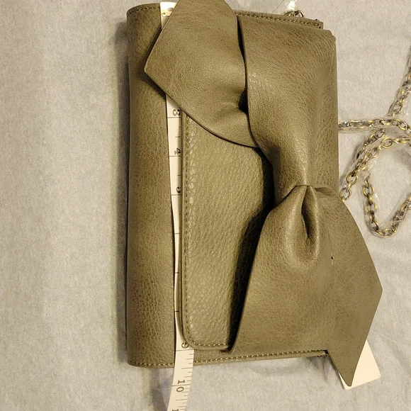 Anthropologie Olive Green Clutch with Bow Detail - Picture 9 of 15